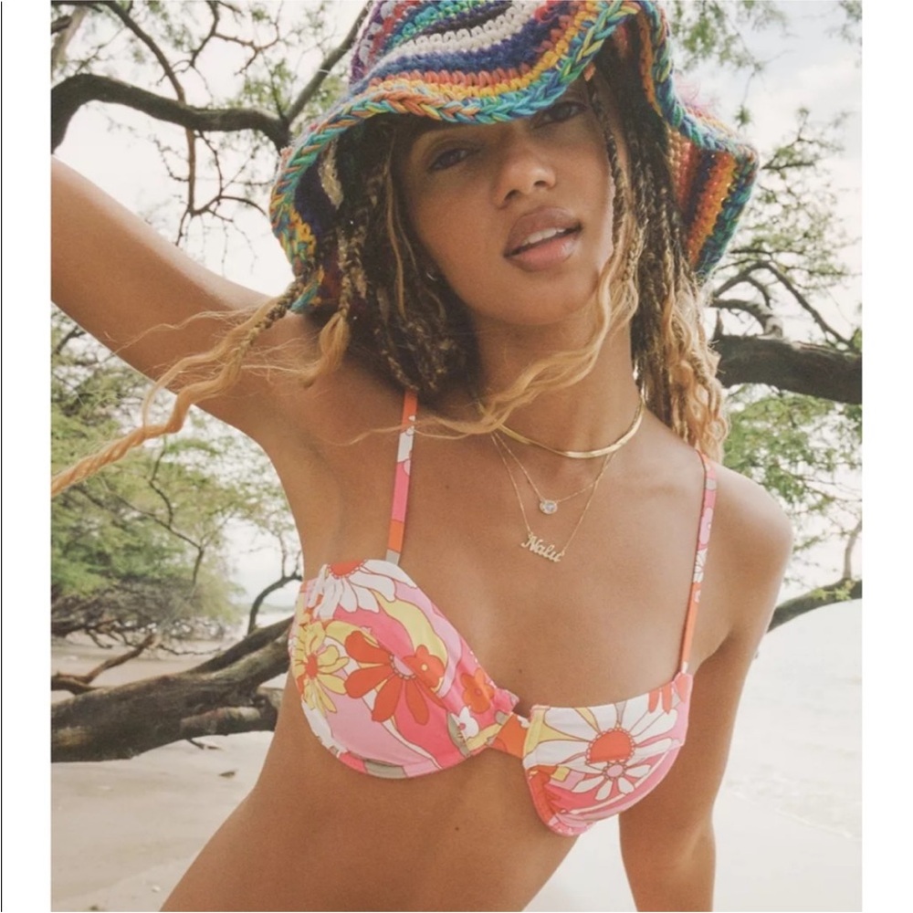 NWT UO Urban Outfitters Out From Under Floral Underwire Bikini Top Sz M